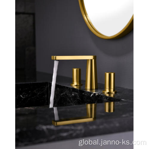 Brass Bathroom Faucets 3 Hole Dual Handle Bathroom Vanity Faucet Mixer Supplier